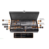 NEO TOOLS Set nasadnih ključeva, 63 dijela, 1/4"
